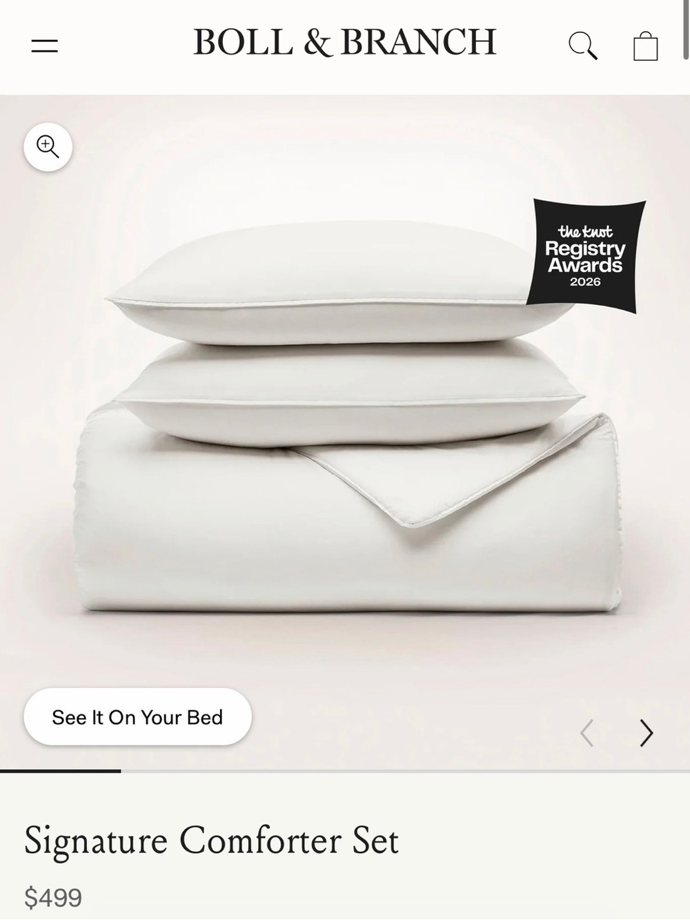 Boll & Branch Signature Comforter Set in White